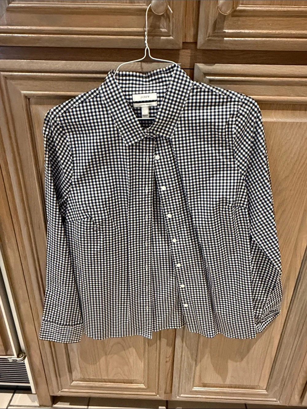 J Crew Stretch Perfect black/White Striped Button Down Shirt